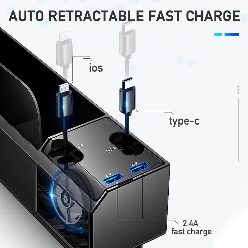 Car Organizer with Charger Cable