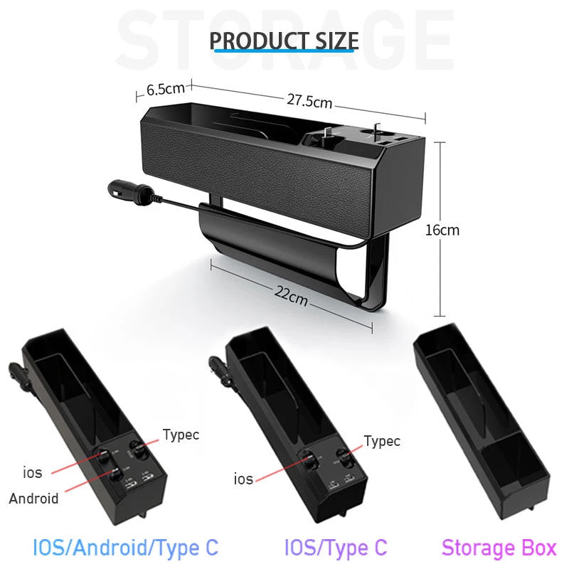 Car Organizer with Charger Cable