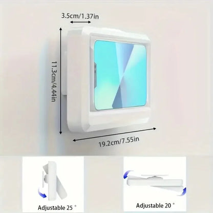 360°Rotatable Shower Phone Mount, Anti-Fog, Wall Mountable, Adjustable, Waterproof, Touchable Shower Phone Holder Shell Mount, C