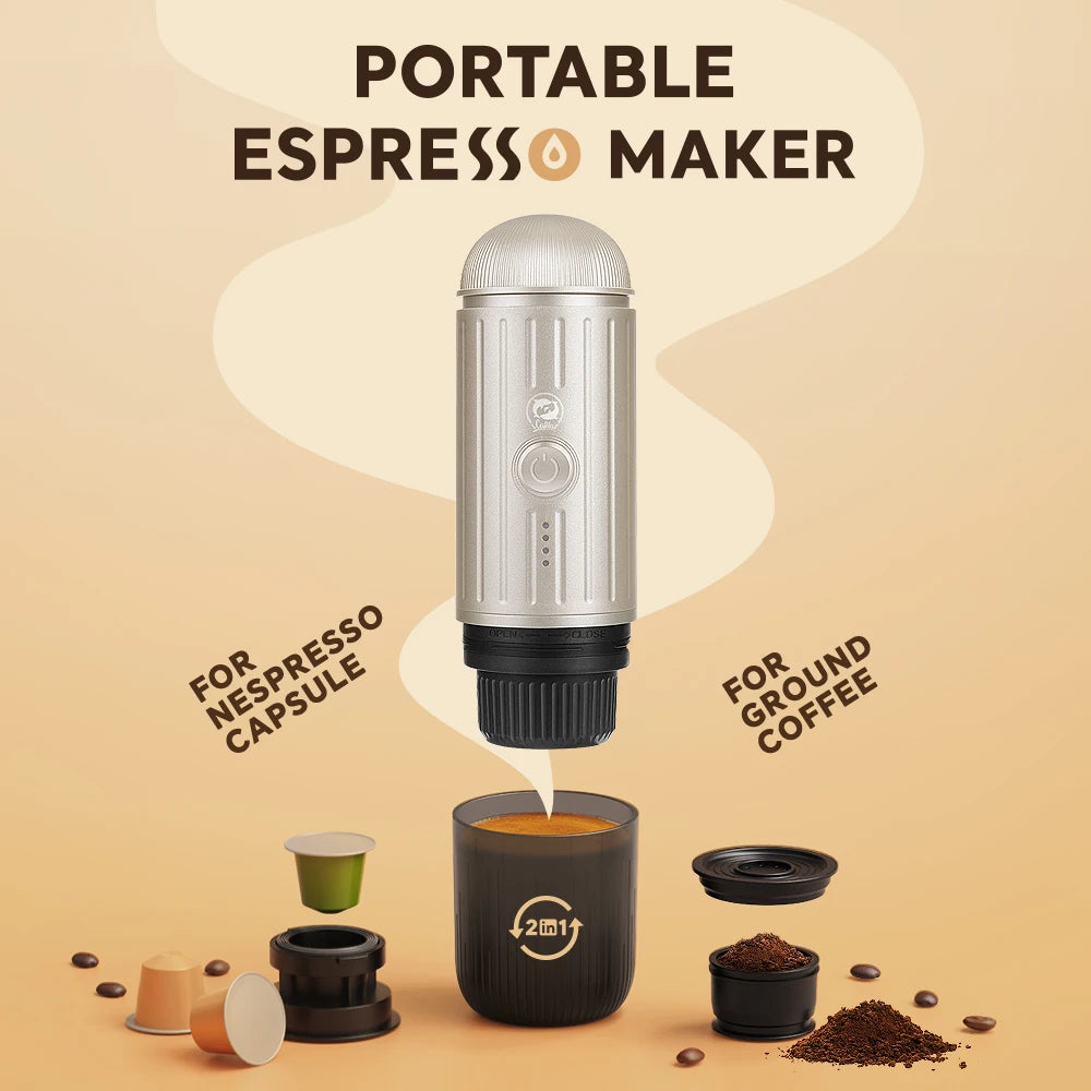 Portable Espresso Maker for Easy Home & Travel Brewing