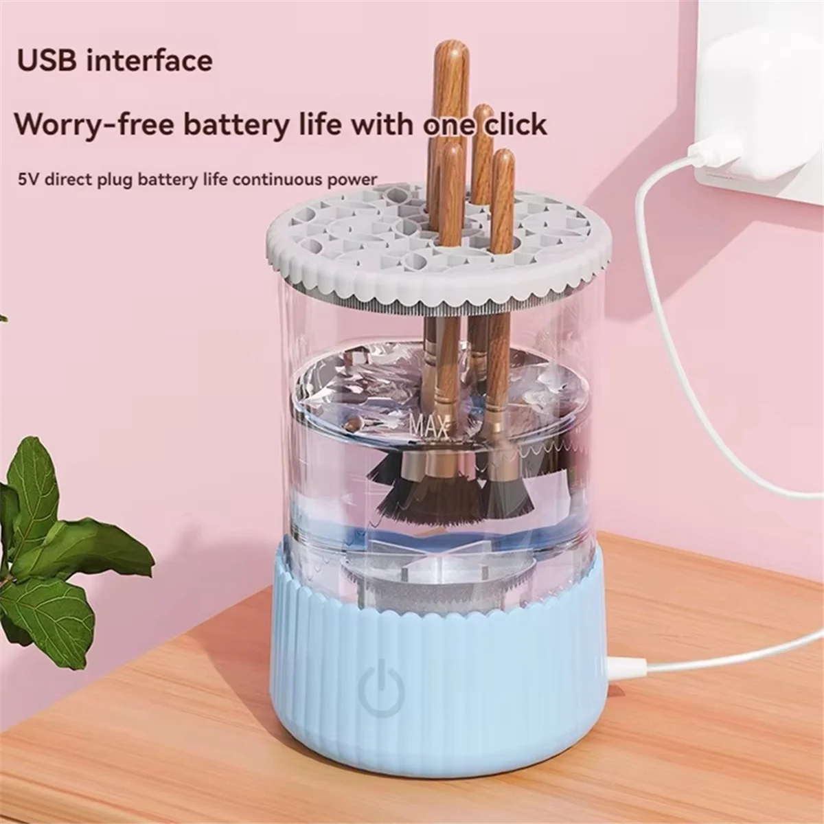Electric Makeup Brush Cleaner Machine Quick Cleaning Makeup Brush for Travel Home UsePortable Cleaning Machine BA52Q