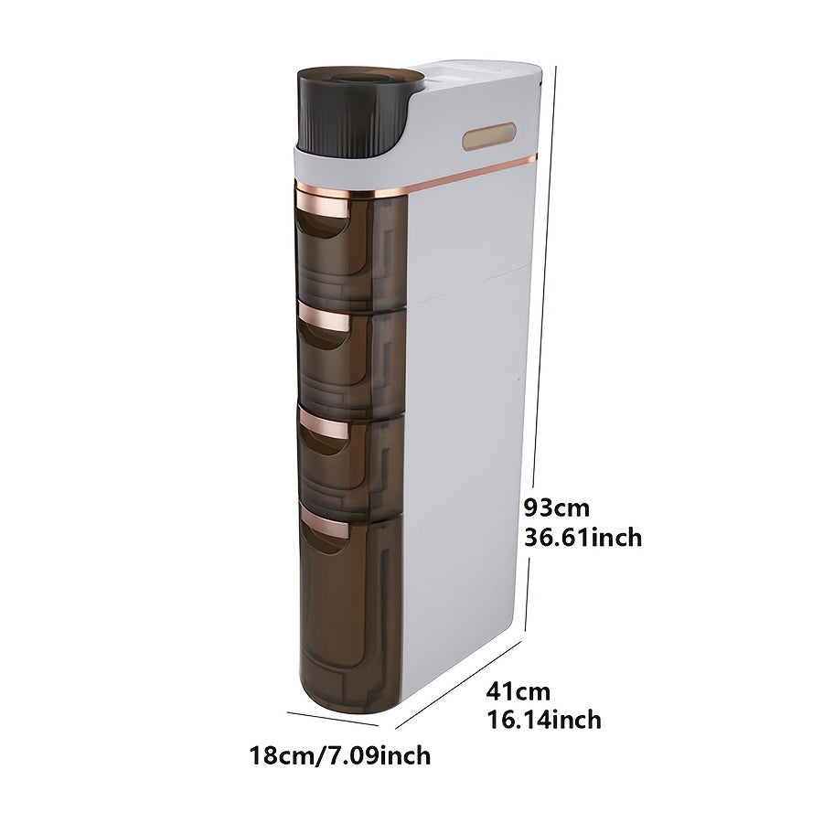 1pc 2/3/4 Layers Slimline Gap Big Capacity Bathroom Storage Rack - Versatile Multi-Drawer Organizer for Toilet & Study - Space-Saving Side Cabinet with Smooth-Opening Drawers