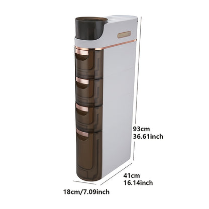 1pc 2/3/4 Layers Slimline Gap Big Capacity Bathroom Storage Rack - Versatile Multi-Drawer Organizer for Toilet & Study - Space-Saving Side Cabinet with Smooth-Opening Drawers